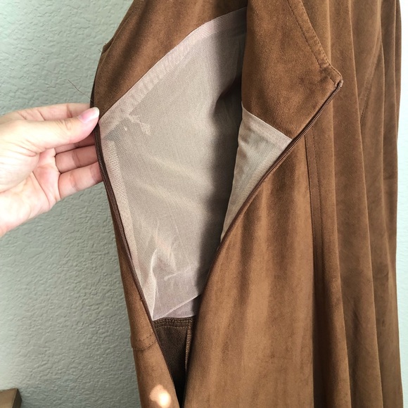 Karen Alexander Boston Proper Brown Suede Dress w/ Turquoise Stones Size 10 - Picture 6 of 14